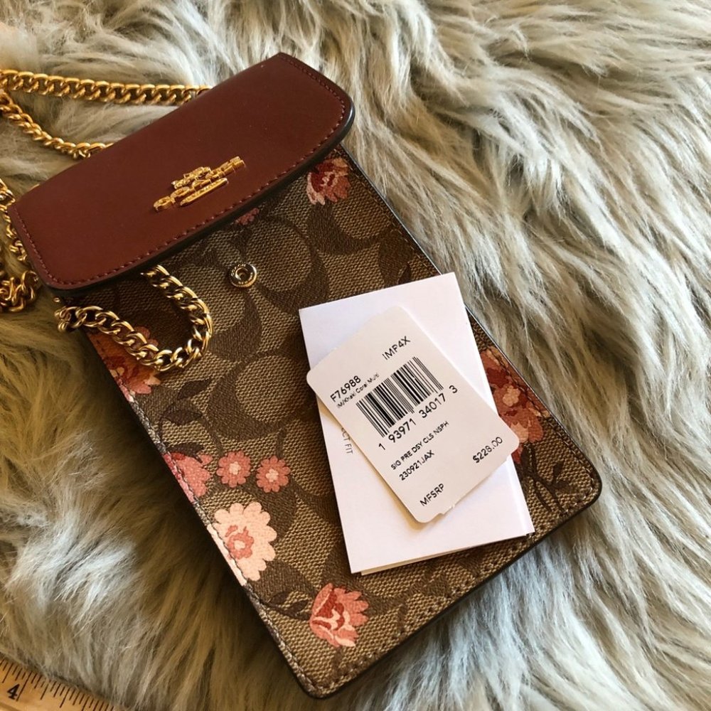 NWT Coach floral chain crossbody handbag_2